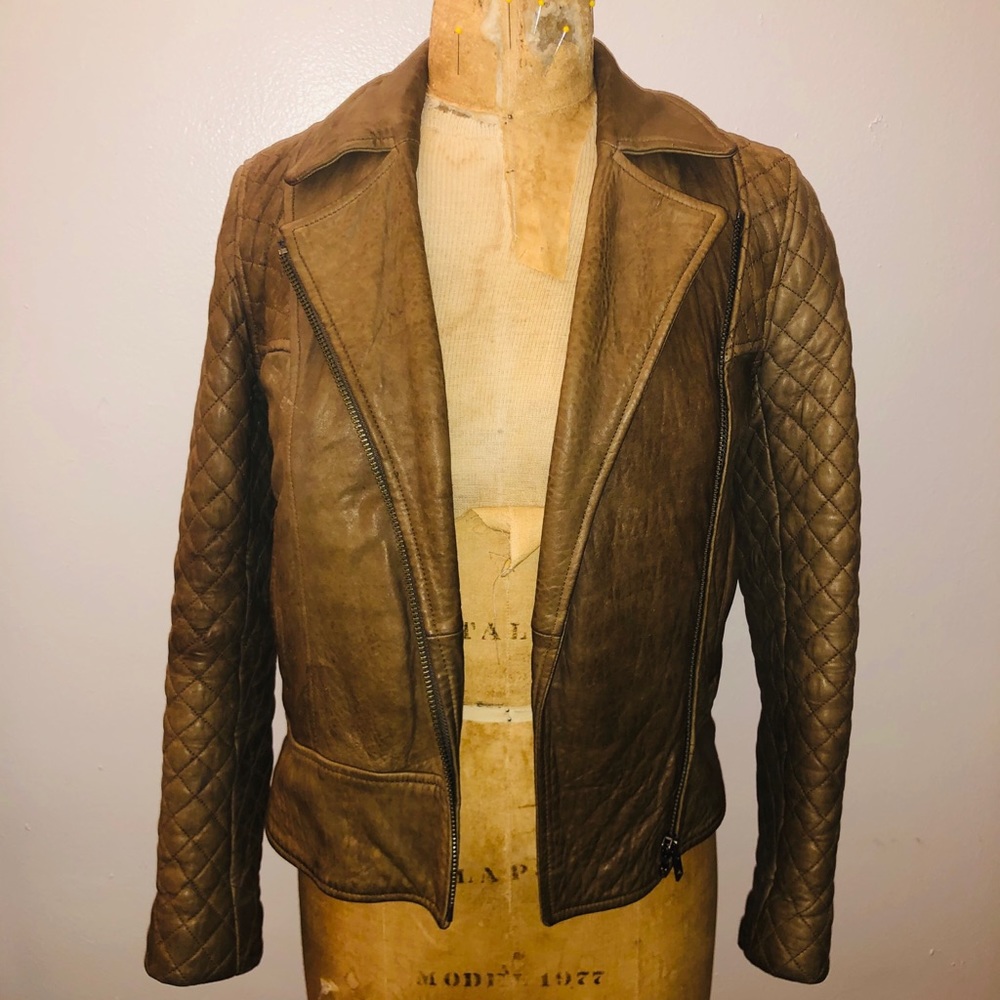 All Saints  motto leather Jkt